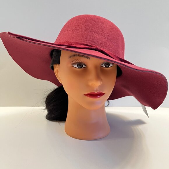 Hat Floppy Dressy W/ Bow Knot- Cabernet/ Burgundy/ Maroon - NWT - Picture 3 of 11